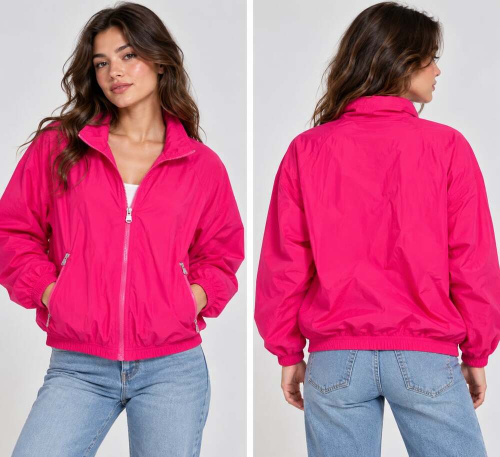 Kaelin Windbreaker Size L Hot Pink